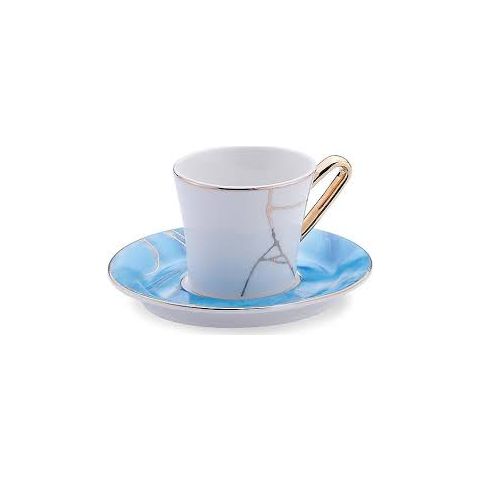 Korkmaz Orient Coffee Cups with Saucers Set of 4 Pieces 