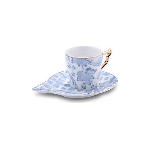 Korkmaz Angela Coffee Cups with Saucers Set of 4 Pieces 