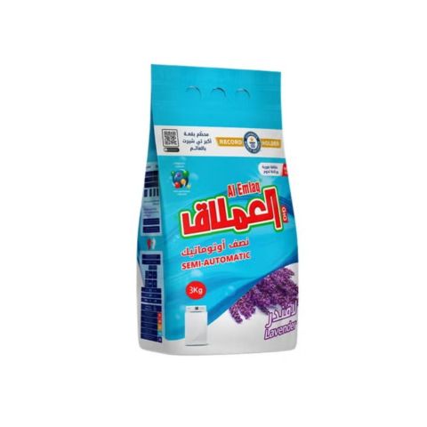 Al Emlaq Powder Detergent Semi Automatic 3 Kg - Lavender - Bag