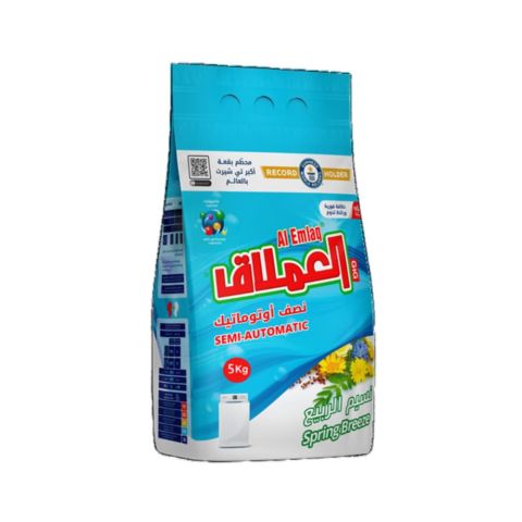 Al Emlaq Powder Detergent Semi Automatic 5 Kg - Spring Breeze - Bag