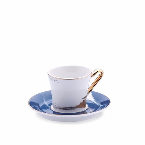 Korkmaz Orient Coffee Cups with Saucers Set of 4 Pieces 