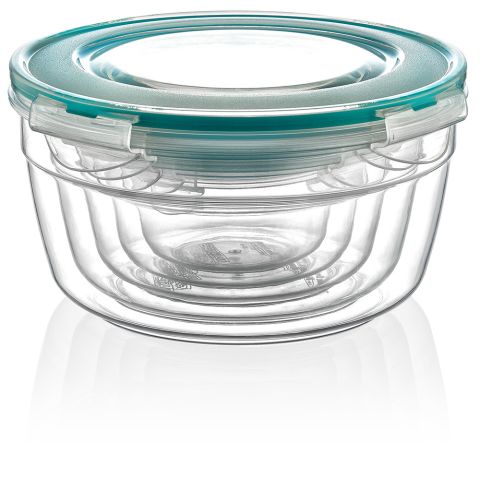 Plast Art Fresh Box Round Set of 5pcs (0.25 LT. + 0.5 LT. + 0.86 LT. + 1.5 LT. + 2.3 Lt.)