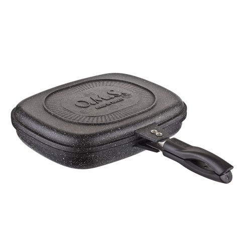 OMS Rectangular Double Sided Grill 36x26x9cm Black