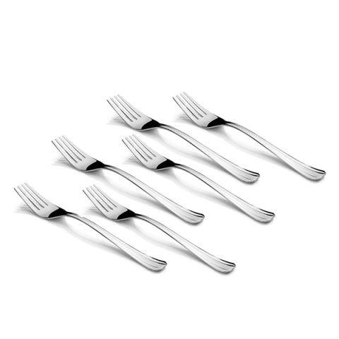 FNS Glaze Hammered Dinner Fork Silver Set of 6 Pcs