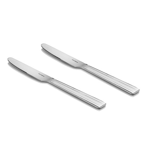 FNS Glaze Hammered Dinner Knife Silver Set of 2 Pcs