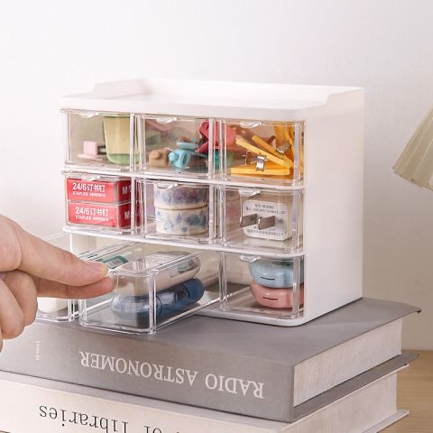 Multipurpose Transparent Mini Storage Box for Stationery, Jewelry, Cosmetics