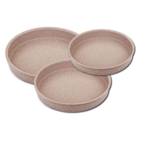 O.M.S. GRANITE 3 PCS OVEN TRAY SET 34+32+28 CM 