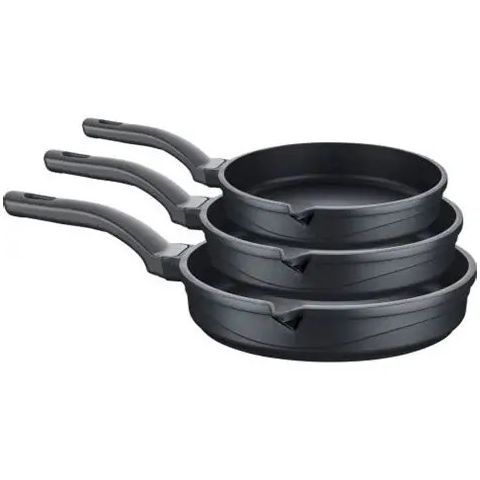 O.M.S. DIE-CAST GRANITE FRYYPAN 3 PCS SET 28+24+20 CM 