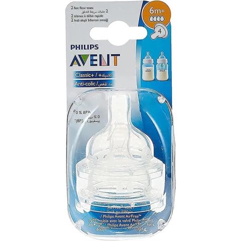 Philips Avent Classic+ Teat 4 Hole X 2