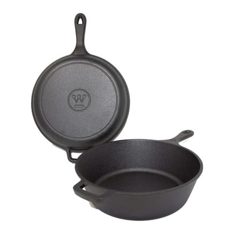 Westinghouse 3-Quart Pre-Seasoned Cast Iron Dutch Oven with 26 cm Skillet Lid