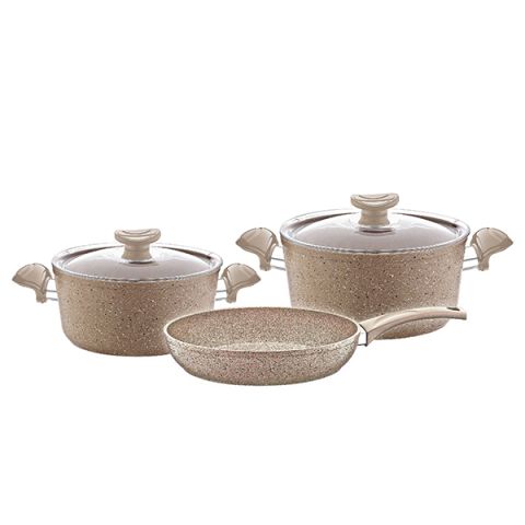 OMS Non Stick Granite Cookware Set of 5 Pcs