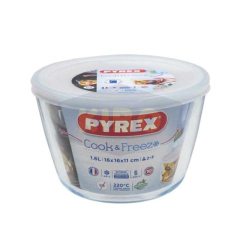 Pyrex Round Dish With Lid 1.6 Ltr (16X11 Cm) - Open Box