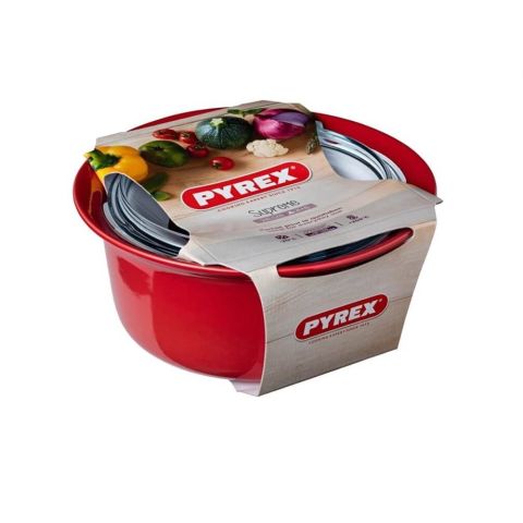 Pyrex Round Casserol 2.5L Red - Open Box
