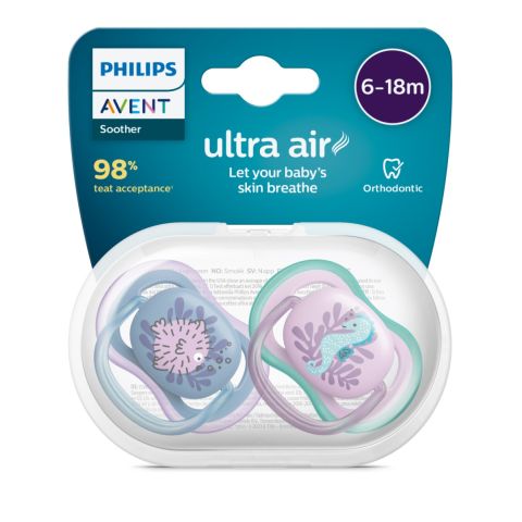 PHILIPS AVENT ULTRA AIR PACIFIER 6-18M GIRL X2