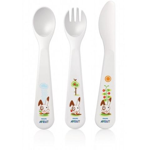 Philips Avent Toddler Fork, Spoon & Kinfe 18M+