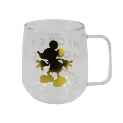 Stor Double Wall Glass Mickey Mug 290 ml
