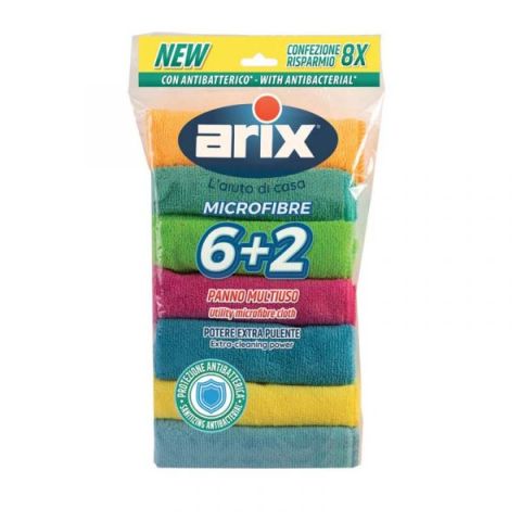 Arix Anti-Bacterial Microfiber Cloth 30 x 30 cm - 8 Pcs (Thick)