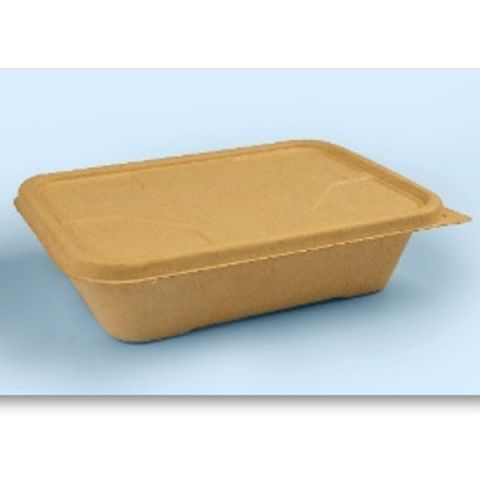 Weavers FZ TSW Bagasse Container Rectangle 1 L + Lid - 5 PCS