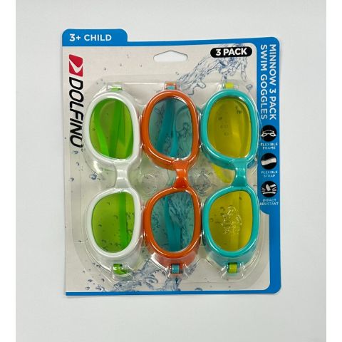Aqua Leisure	Minnow 3 Pack Swim Goggle Child