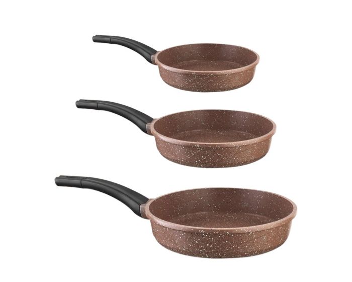 Saflon Granite 4mm Frypan 3 Pcs Set 20+24+28Cm Bazaar Kuwait